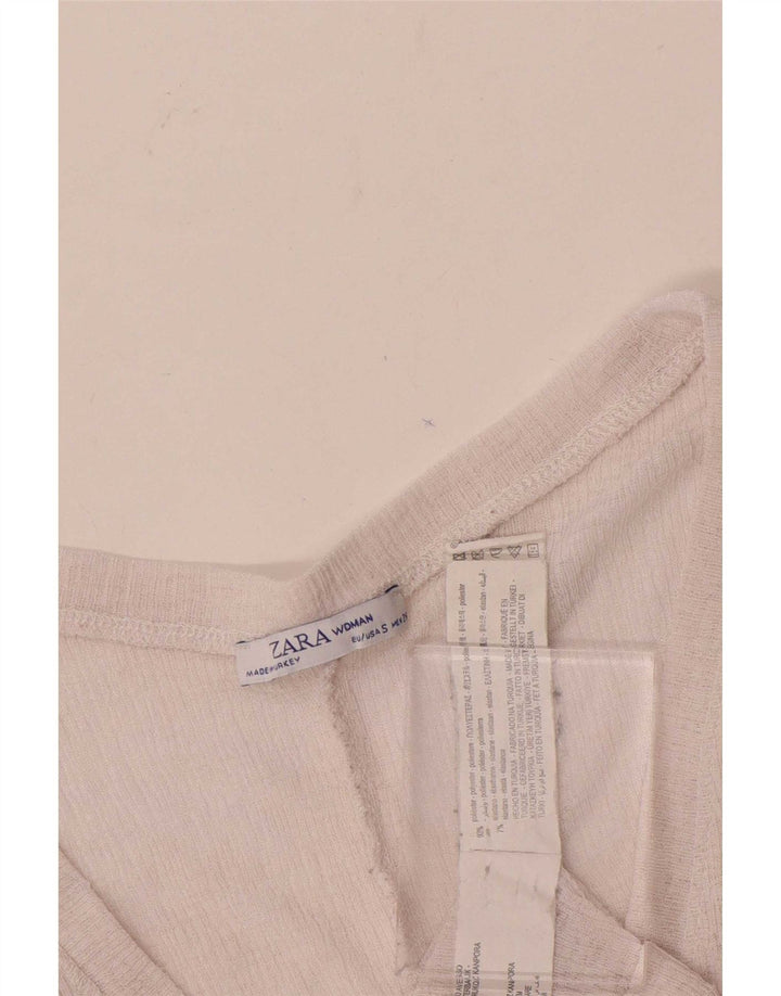 Blusa feminina Zara Crop Oversized Top UK 10 Pequeno Poliéster Rosa