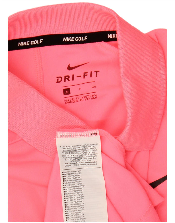 Camisa polo masculina Nike Dri Fit pequena rosa poliéster