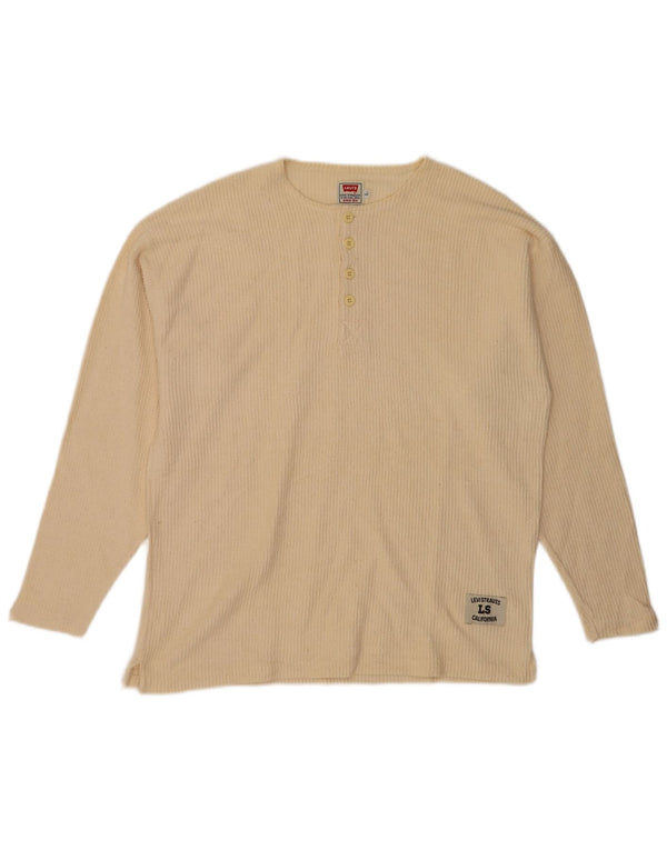 Top masculino Levi's manga comprida grande algodão bege