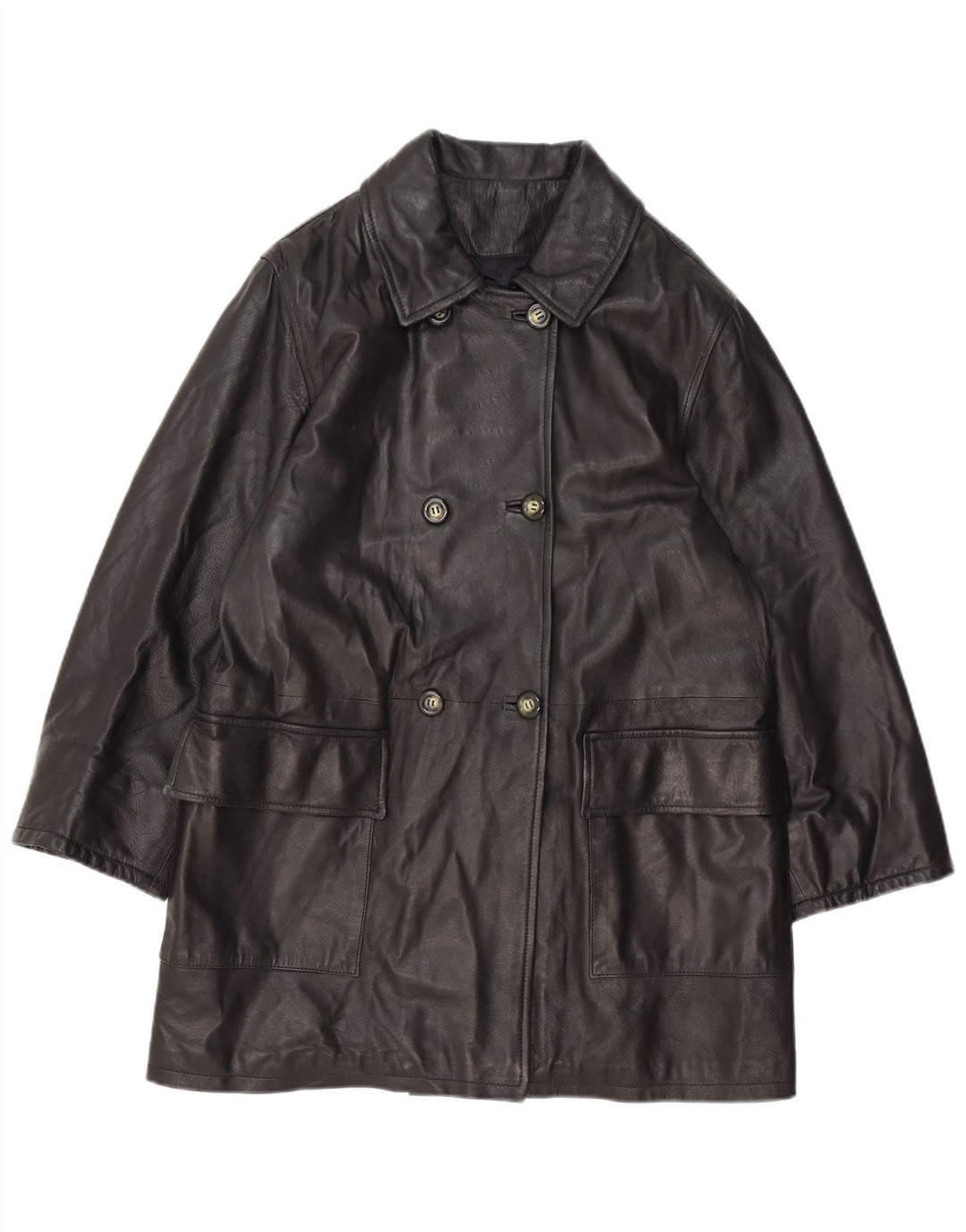 Casaco feminino vintage oversized com peito duplo IT 42 médio preto