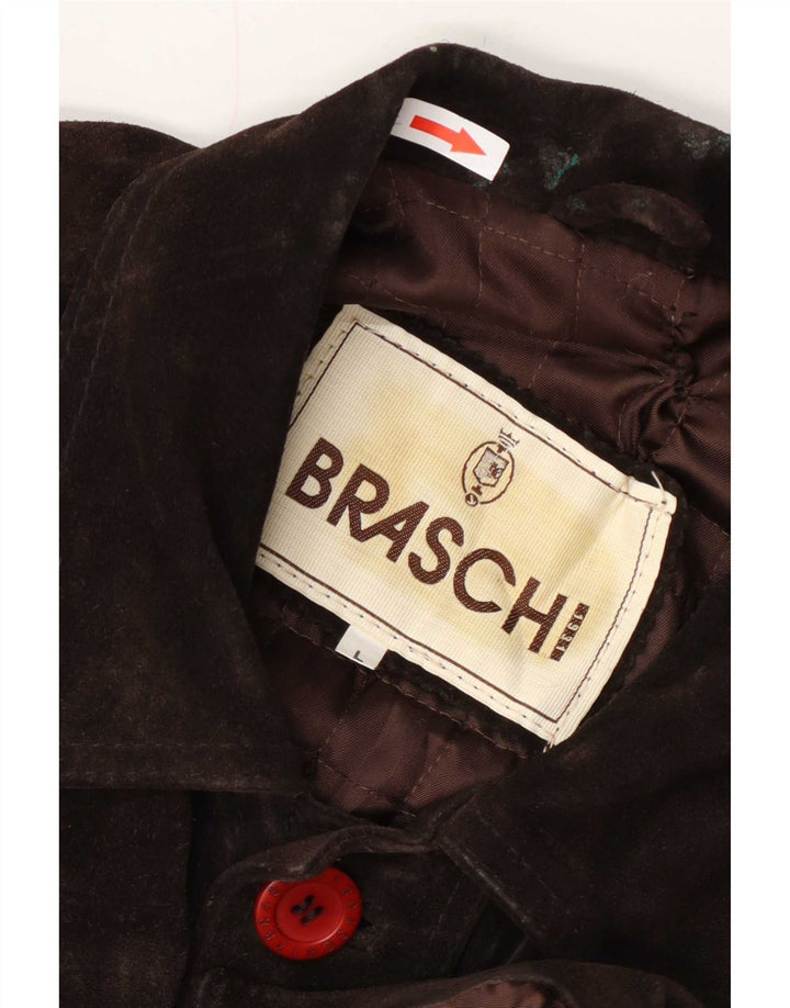 Jaqueta masculina de camurça Braschi UK 40 grande marrom