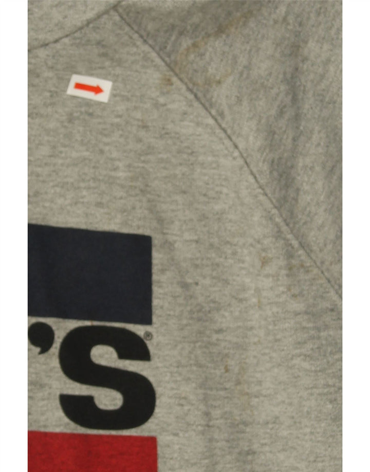 LEVI'S Womens Graphic Hoodie Jumper UK 16 Large Grey Cotton Vintage Levi's and Second-Hand Levi's from Messina Hembry 