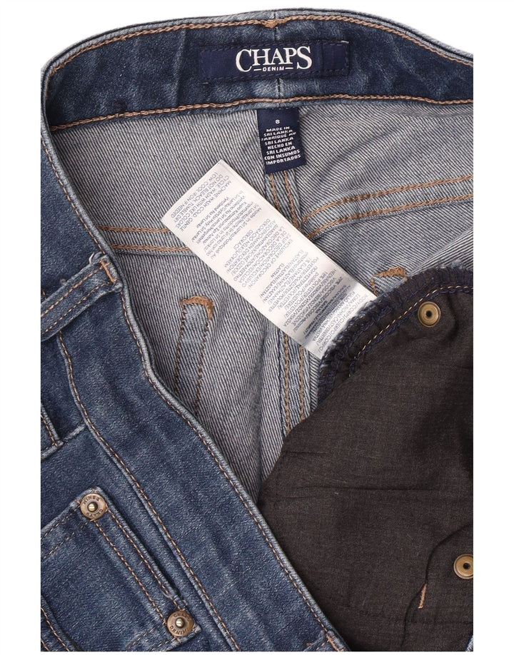 CHAPS Jeans Slim Feminino US 8 Médio W30 L30 Azul Algodão