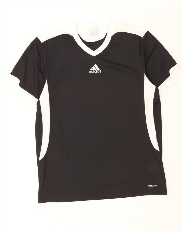 Adidas Masculino Climalite Camiseta Top Médio Preto Colorblock Poliéster