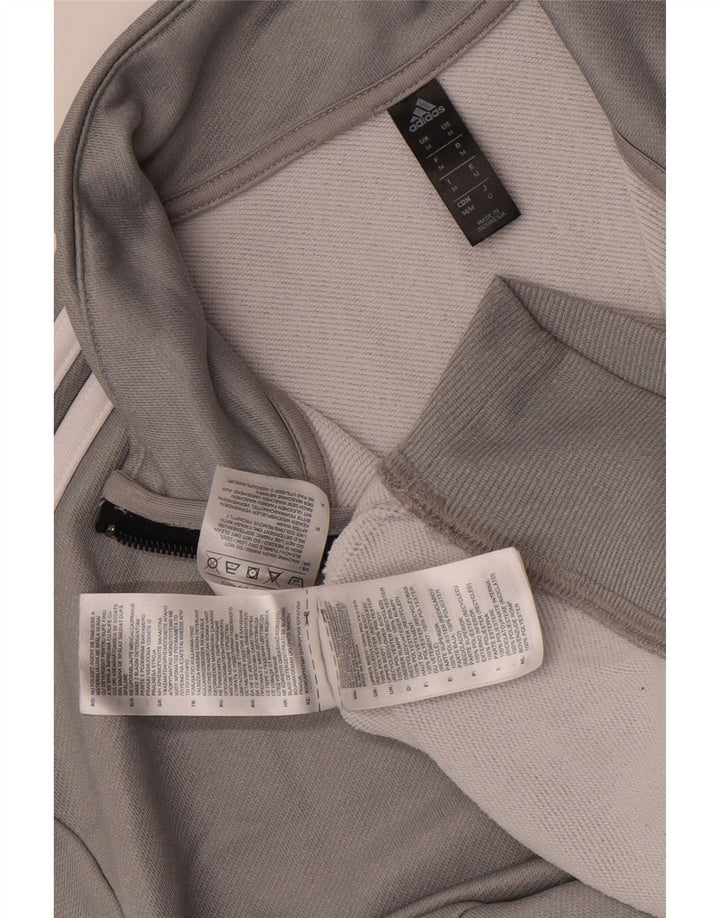 ADIDAS Mens Aeroready Zip Neck Moletom Jumper Médio Cinza Poliéster