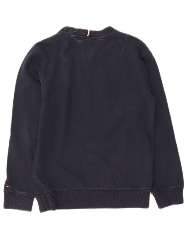 Tommy Hilfiger Meninos moletom gráfico jumper 6-7 anos azul marinho algodão