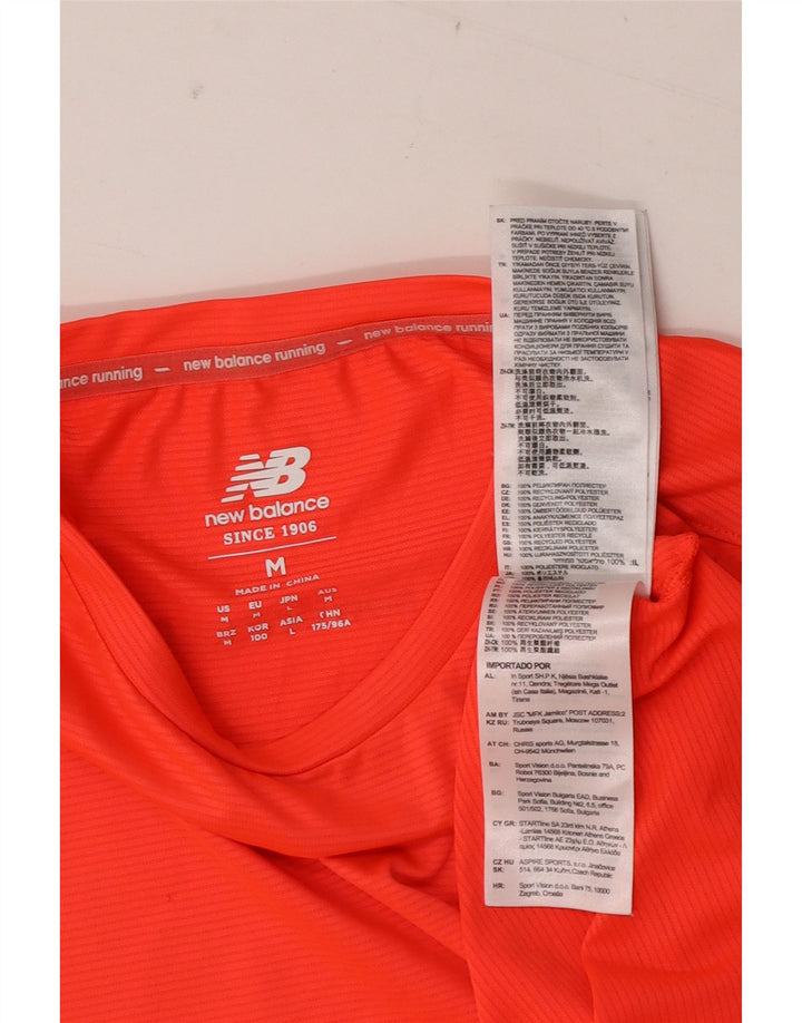 Camiseta masculina New Balance poliéster laranja médio