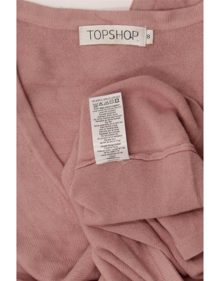 Topshop Feminino Top Manga Longa Reino Unido 8 Pequeno Acrílico Rosa