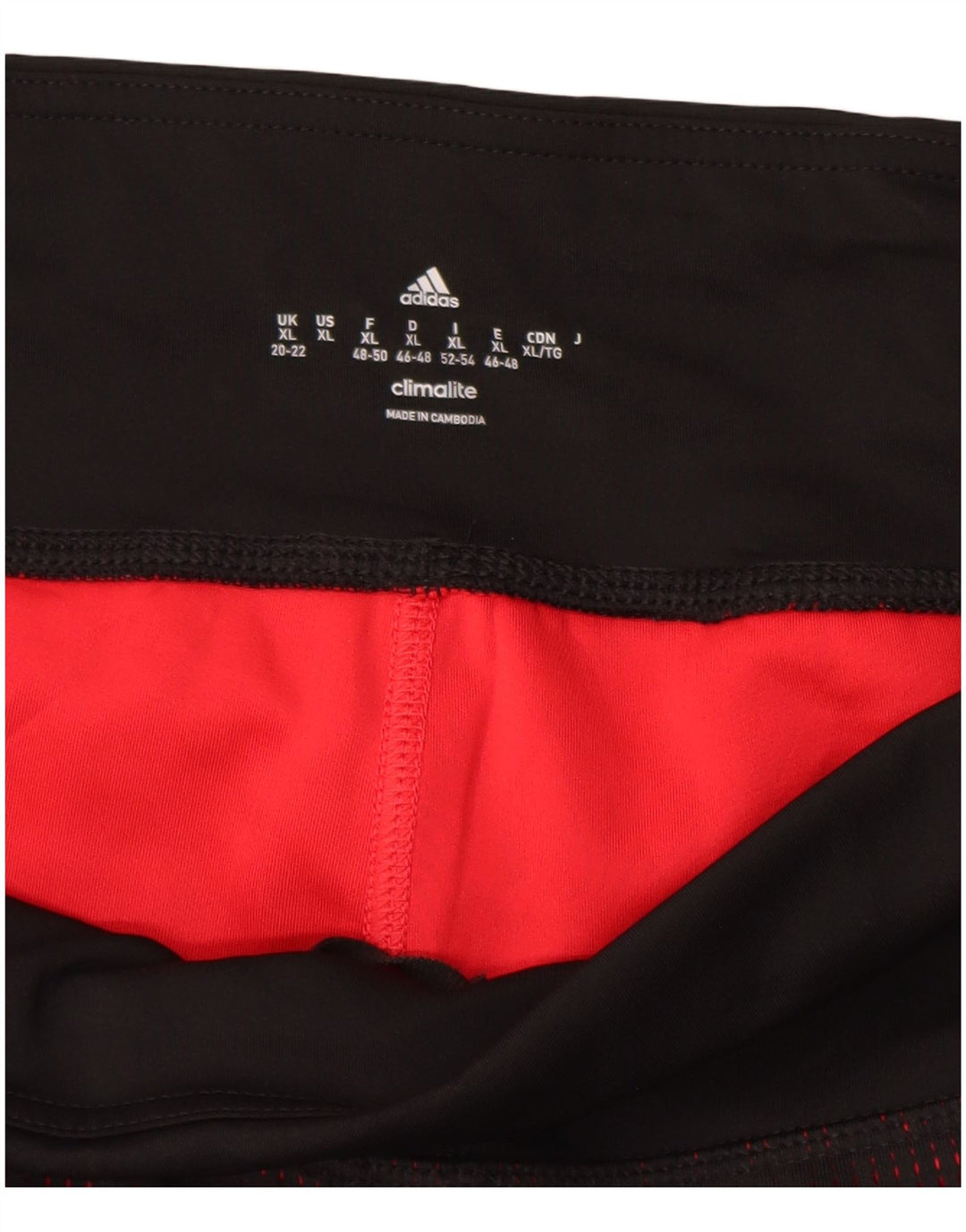 Shorts esportivos femininos ADIDAS Climalite UK 20/22 XL preto poliéster