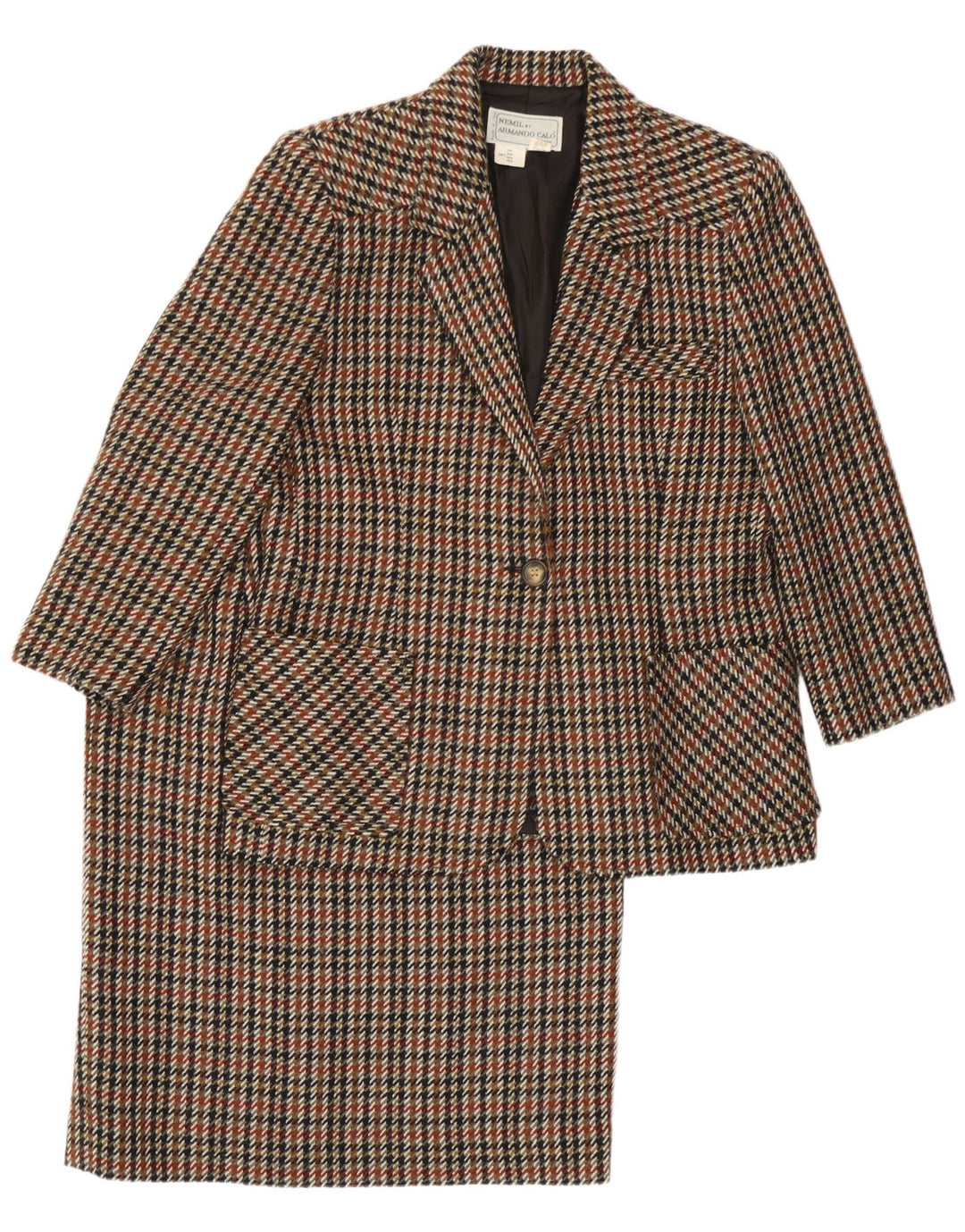 Conjunto de saia feminina Armando Calo 2 peças UK 14 médio W30 multicolorido