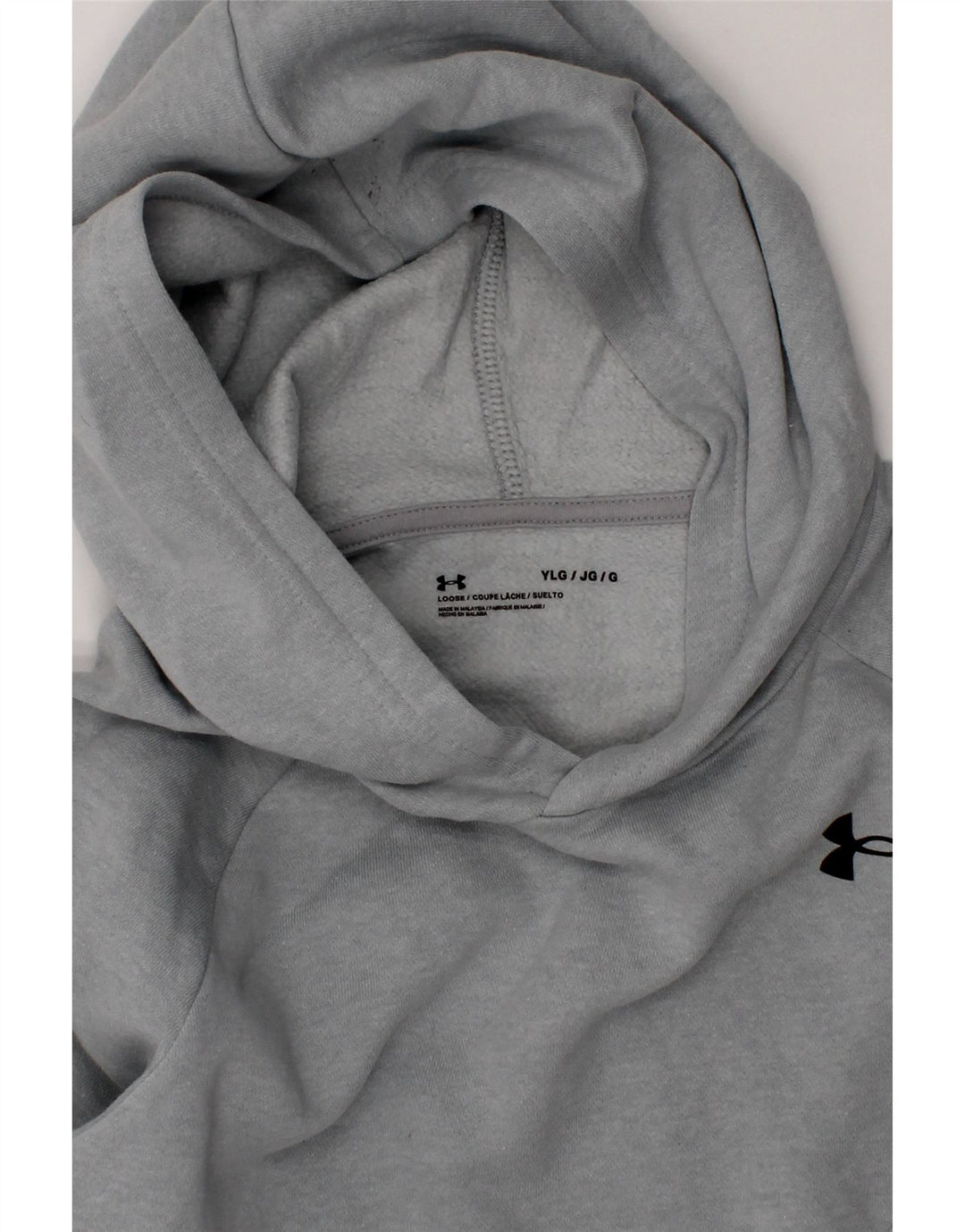 UNDER ARMOUR Boys Hoodie Jumper 12-13 Years Large  Grey Cotton Vintage Under Armour and Second-Hand Under Armour from Messina Hembry 