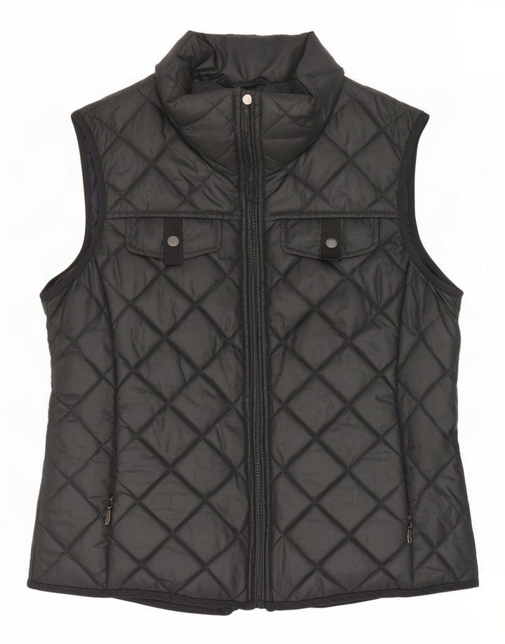 Colete acolchoado feminino Esprit UK 14 grande poliéster preto