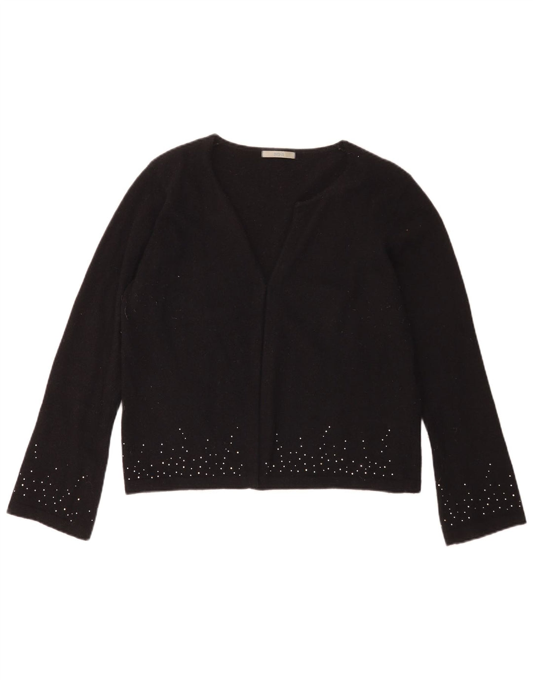 Marks & Spencer Bolero Jumper feminino Reino Unido 16 grande lã preta manchada