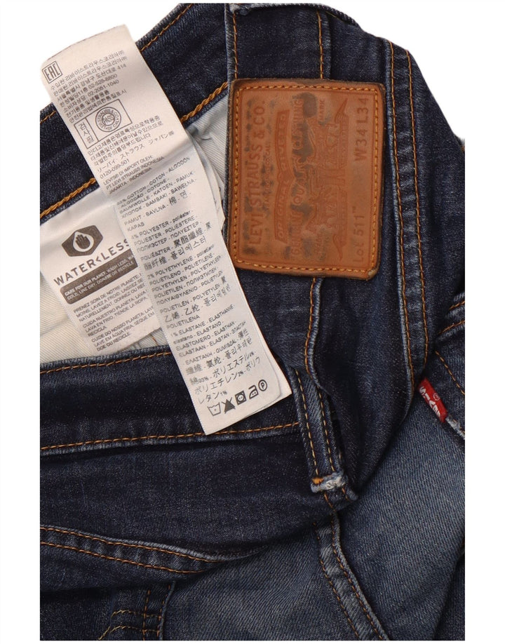 Calça Jeans Levis 511 Slim Masculina W34 L34 Azul Algodão