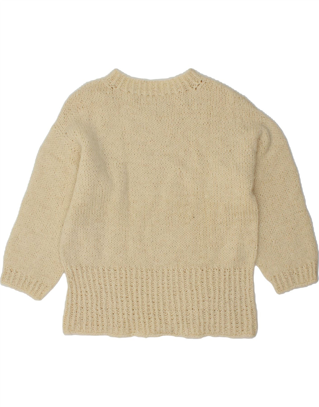 VINTAGE Womens Boat Neck Jumper Sweater UK 14 Large Off White Vintage Vintage and Second-Hand Vintage from Messina Hembry 