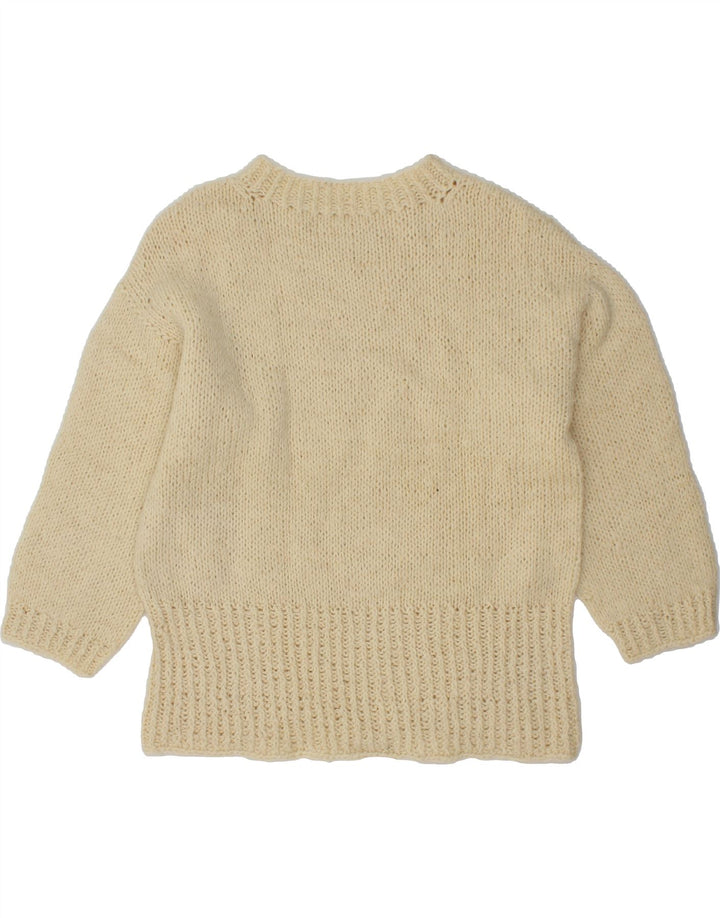 VINTAGE Womens Boat Neck Jumper Sweater UK 14 Large Off White Vintage Vintage and Second-Hand Vintage from Messina Hembry 