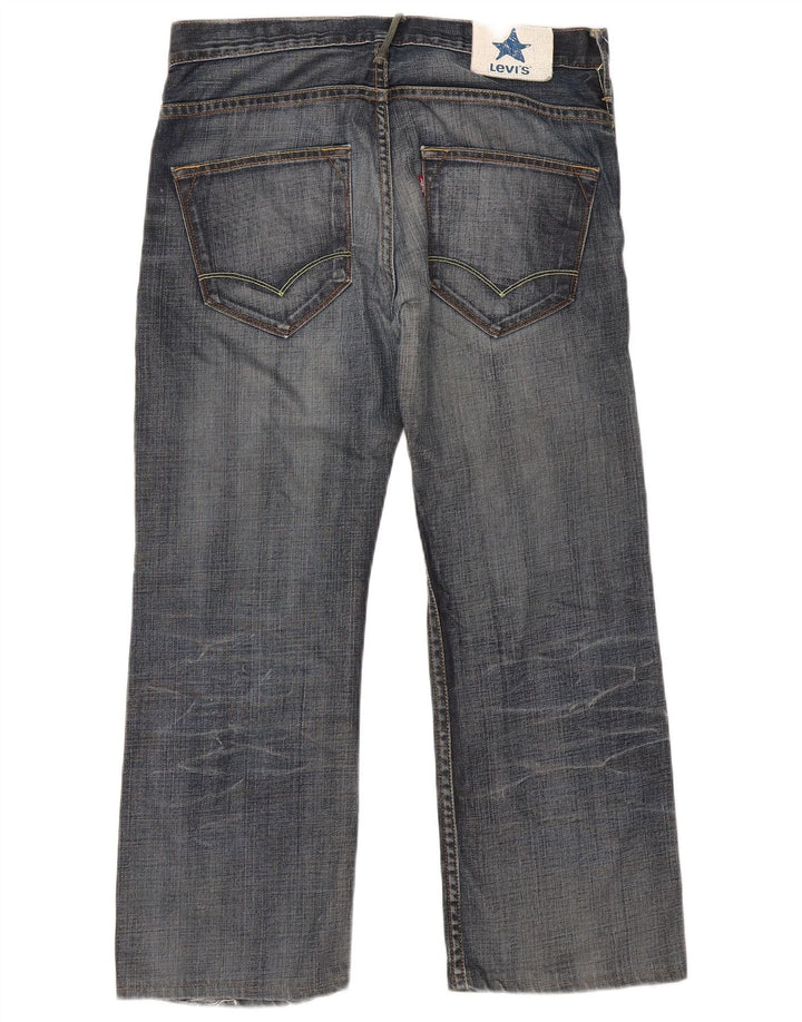 Jeans retos masculinos Levi's W34 L26 algodão azul marinho