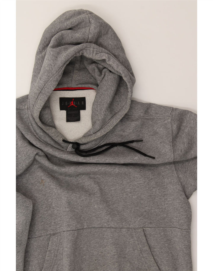 JORDAN Mens Standard Fit Hoodie Jumper Small Grey Cotton Vintage Jordan and Second-Hand Jordan from Messina Hembry 