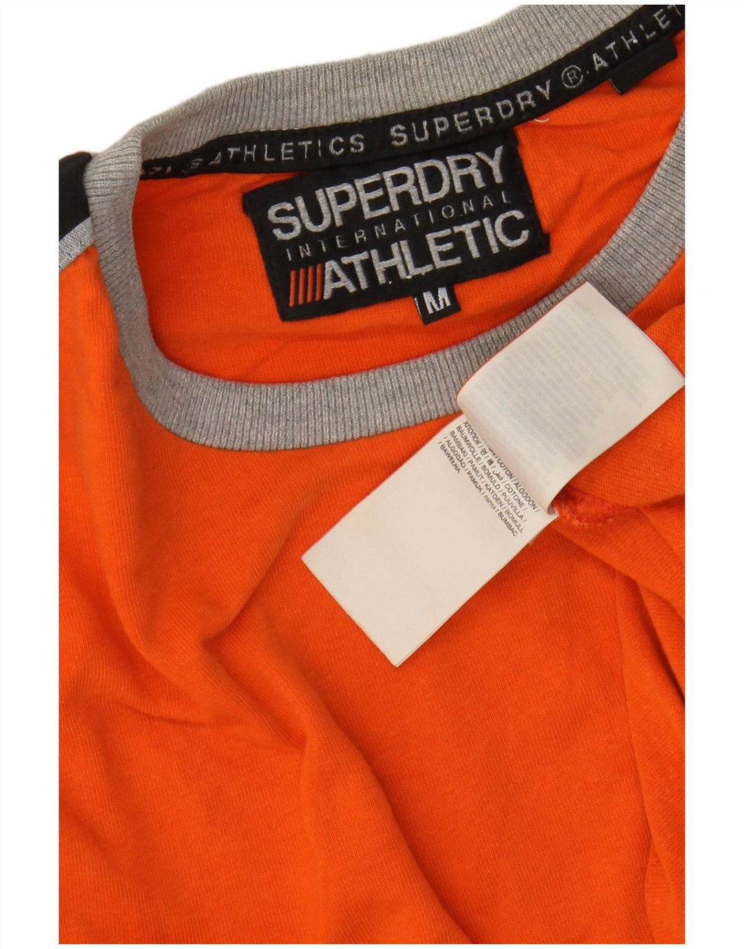Camiseta masculina gráfica SUPERDRY Top médio laranja colorblock algodão
