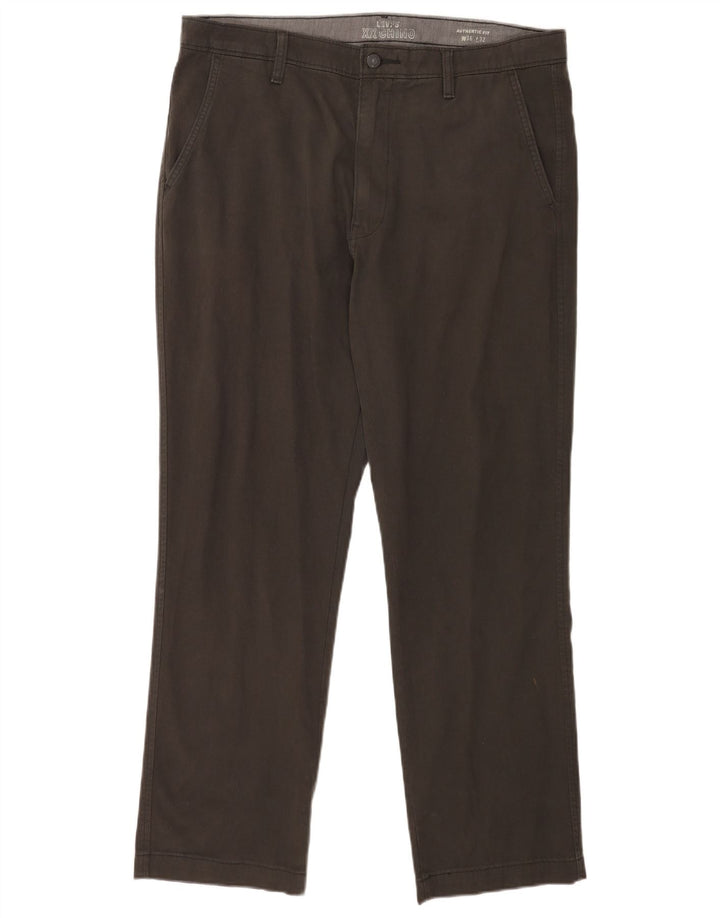 Calça jeans reta masculina Levi's W36 L32 algodão cinza