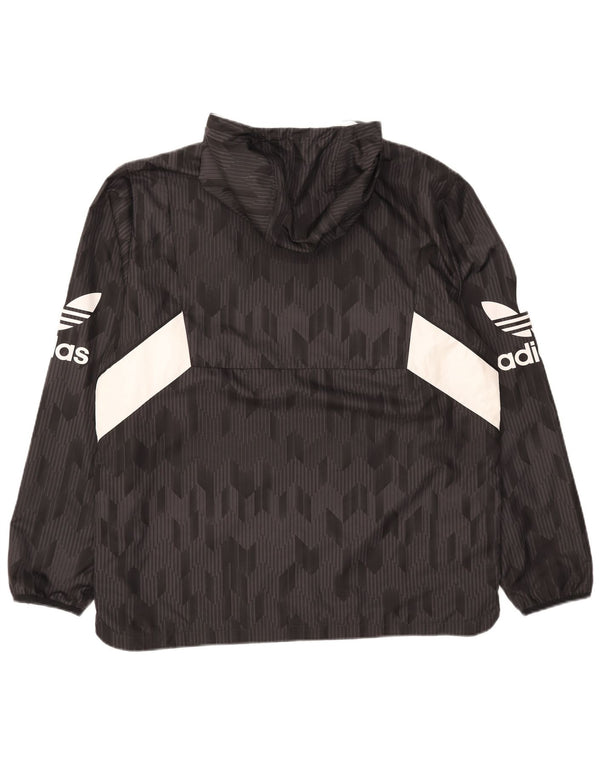 Adidas Mens Graphic Hooded Anorak Jacket UK 42 XL Preto Colourblock