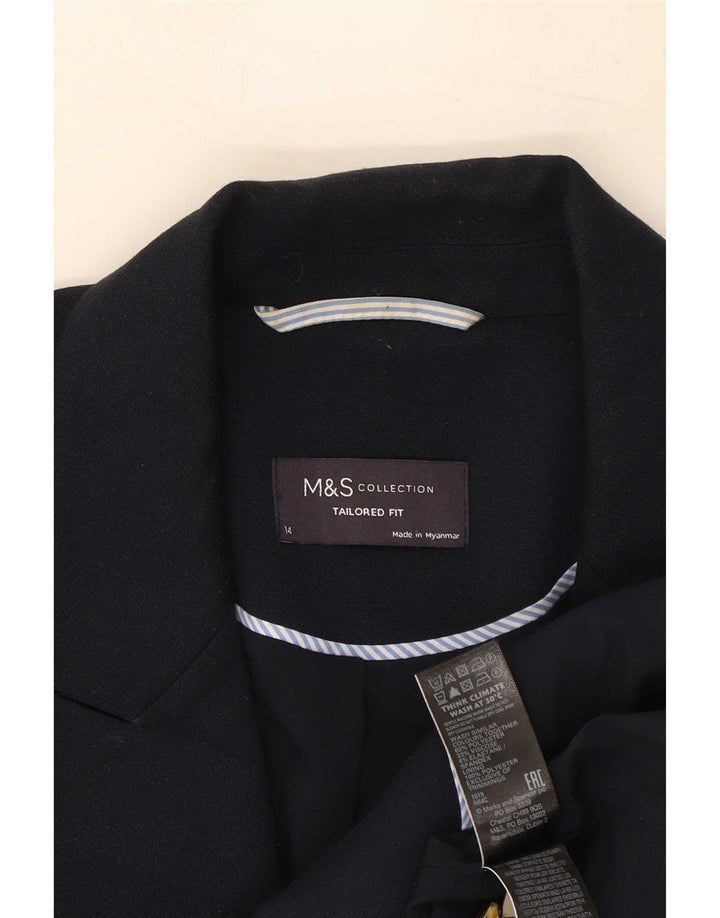 Jaqueta Blazer Feminina Marks & Spencer Tailored Fit Reino Unido 14 Médio Azul Marinho