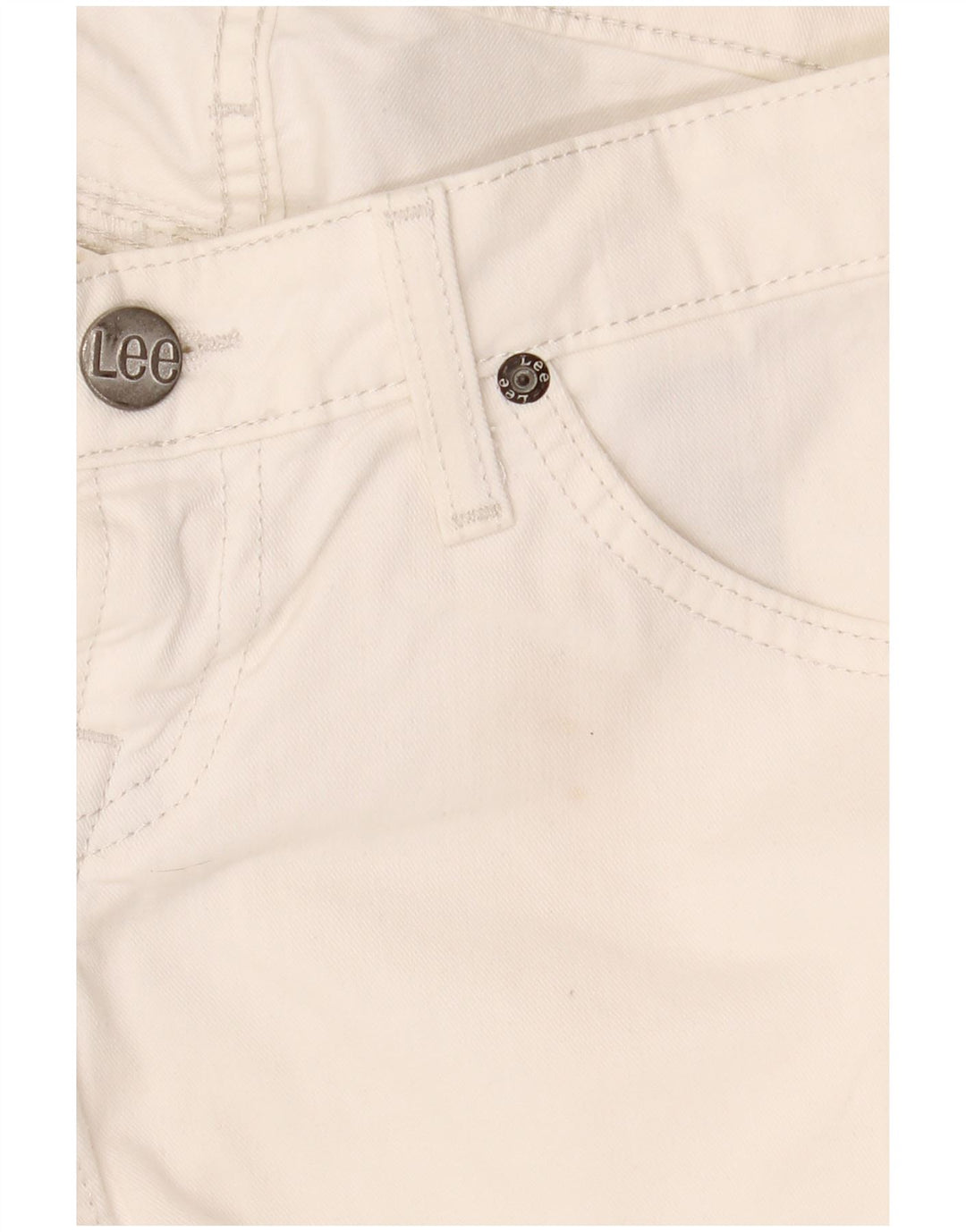 Jeans retos femininos LEE W26 L33 algodão branco