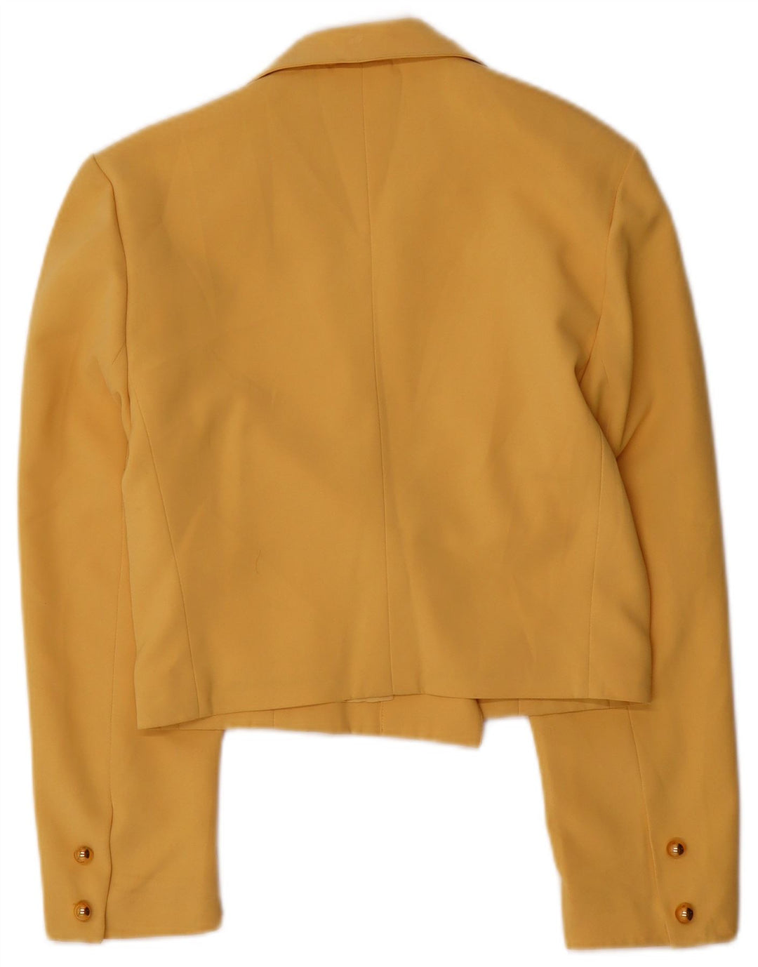Jaqueta blazer feminina vintage com peito duplo IT 40 pequeno amarelo clássico