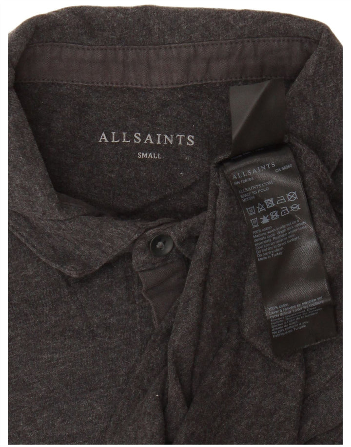 Camisa polo masculina ALL SAINTS algodão cinza pequeno