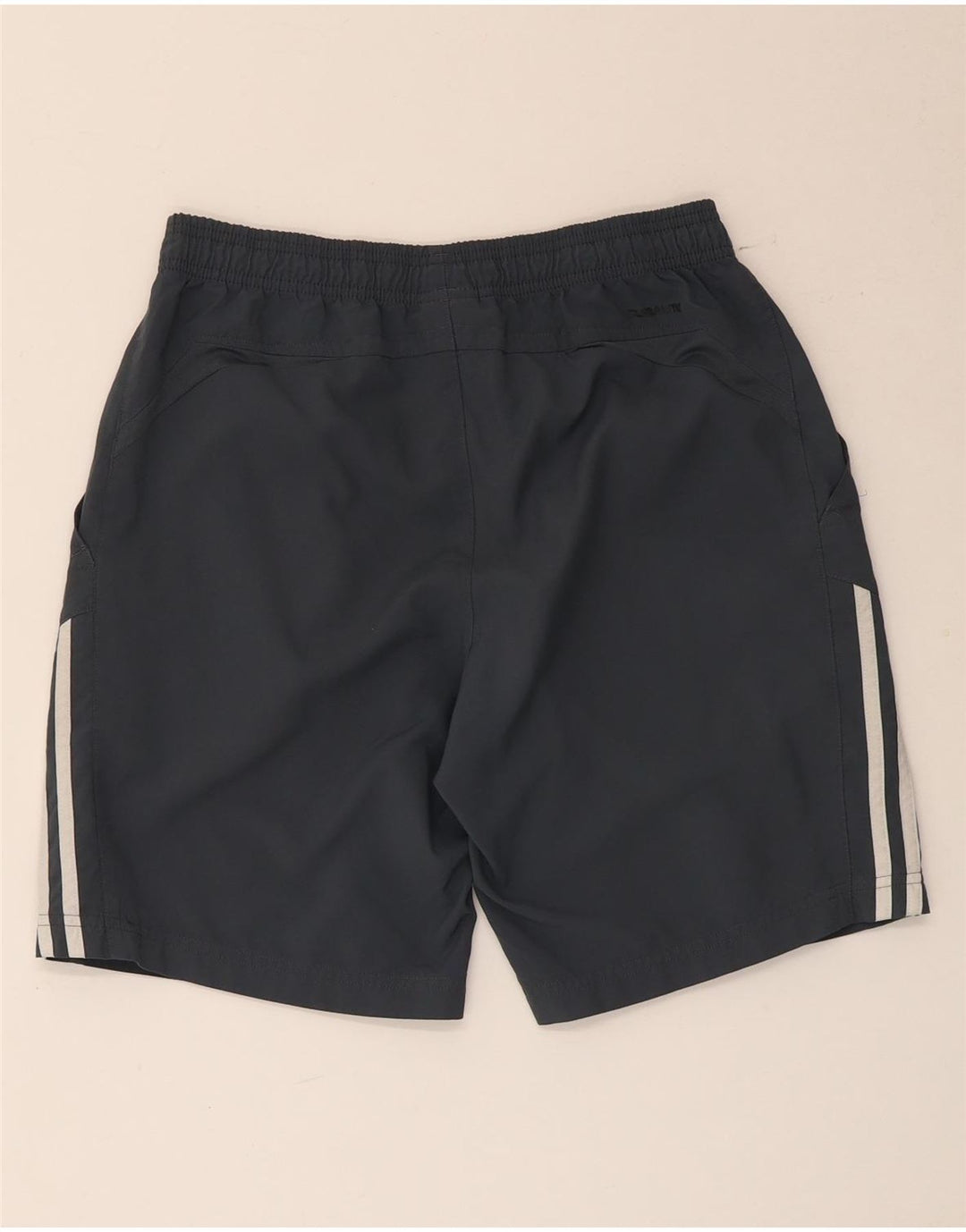 Shorts esportivos masculinos Adidas pequeno cinza colorblock poliéster