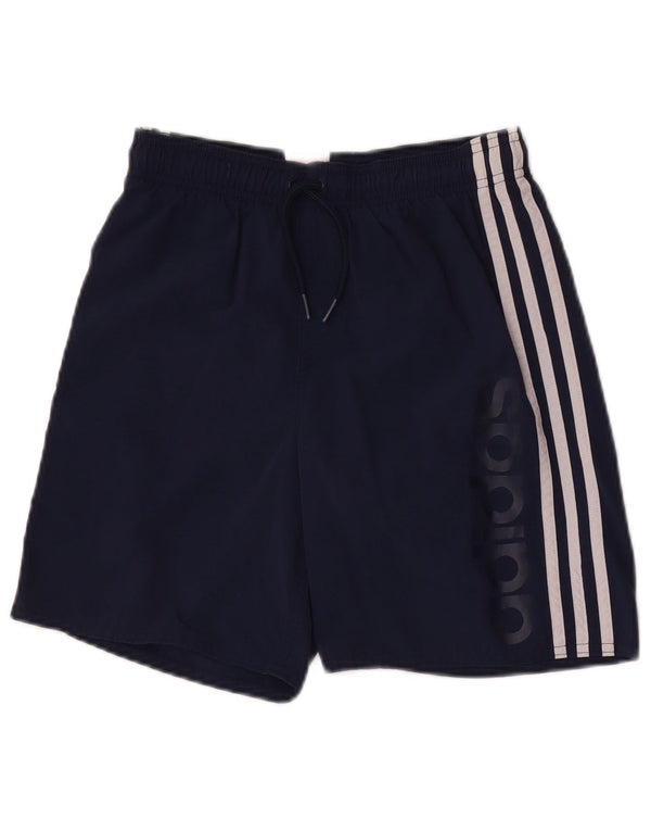 Shorts esportivos gráficos Adidas para meninos 11-12 anos azul marinho nylon