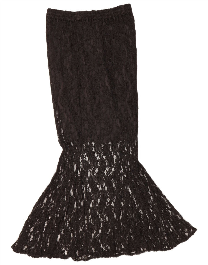 Saia feminina de renda sereia Dark Star médio W28 rayon preto