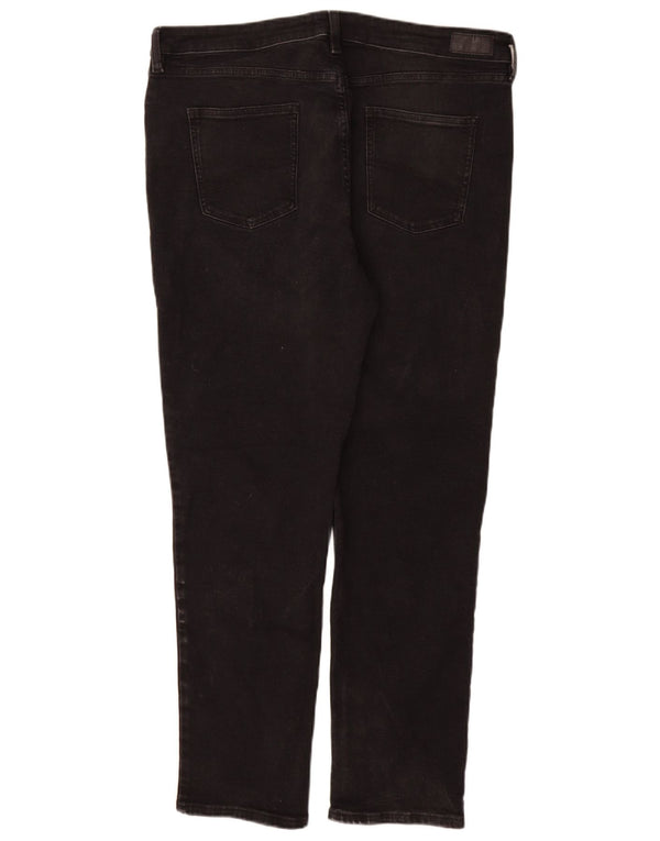 Calça jeans feminina Fat Face Sway Slim UK 18 XL W38 L30 algodão preto