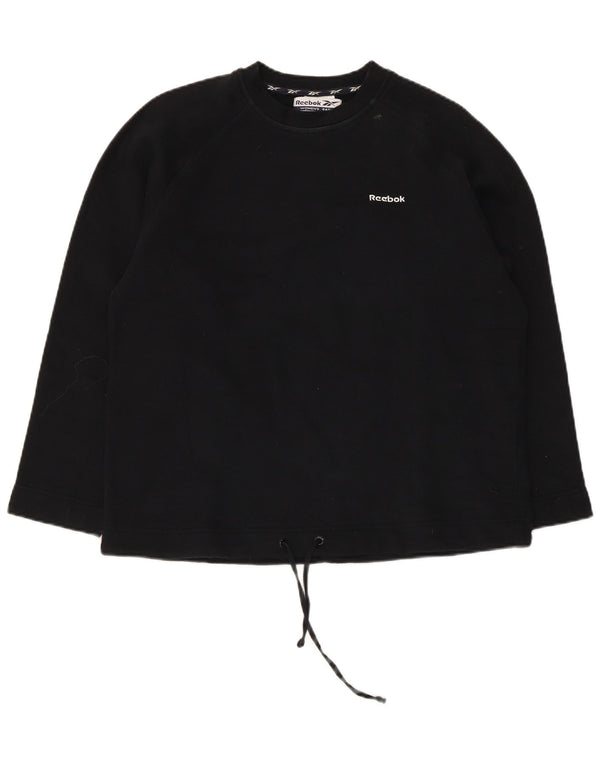 Reebok moletom feminino jumper UK 12 médio algodão preto