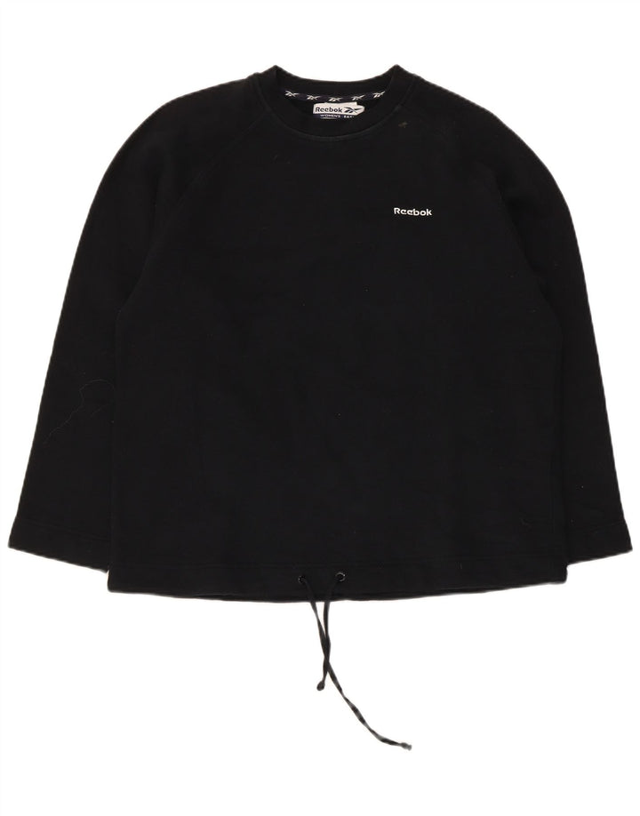 Reebok moletom feminino jumper UK 12 médio algodão preto