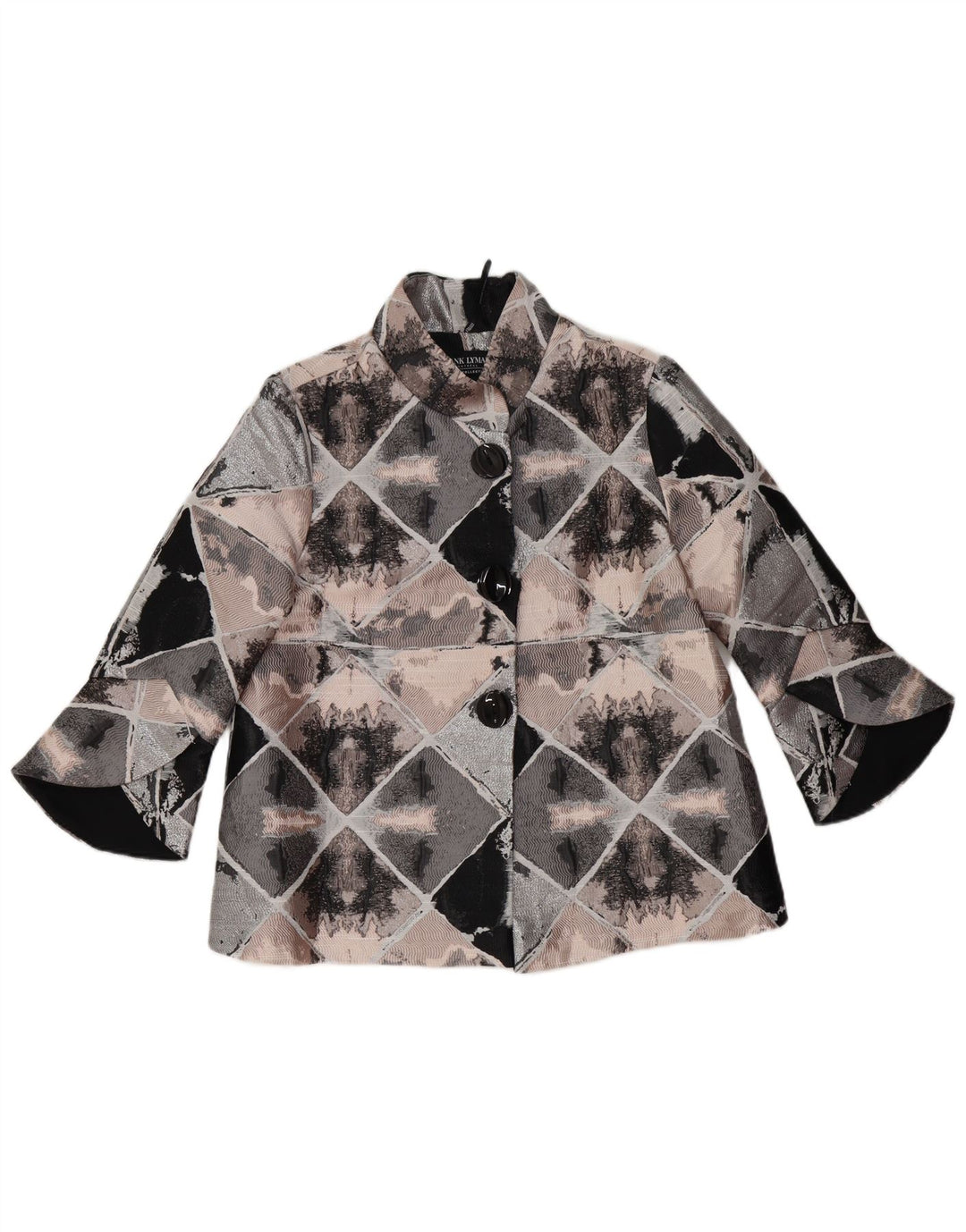 Jaqueta blazer feminina manga 3/4 FRANK LYMAN Reino Unido 10 pequena multicolorida