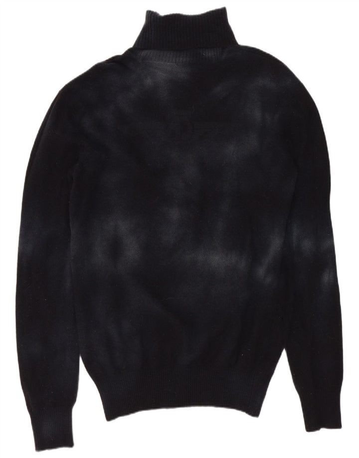 Suéter feminino Armani Jeans com gola redonda Reino Unido 10 pequeno azul marinho tie-dye