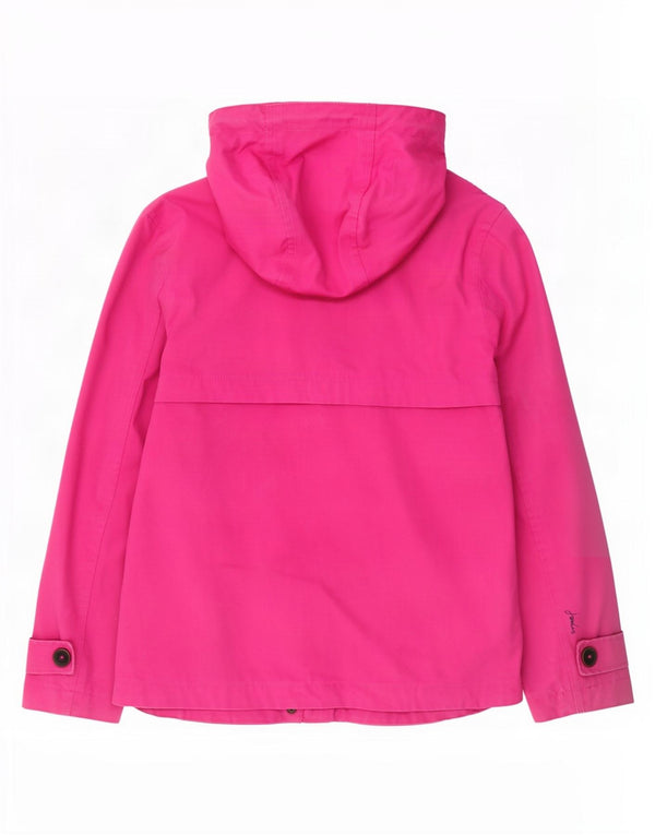 Jaqueta de chuva feminina com capuz Joules UK 10 algodão rosa pequeno