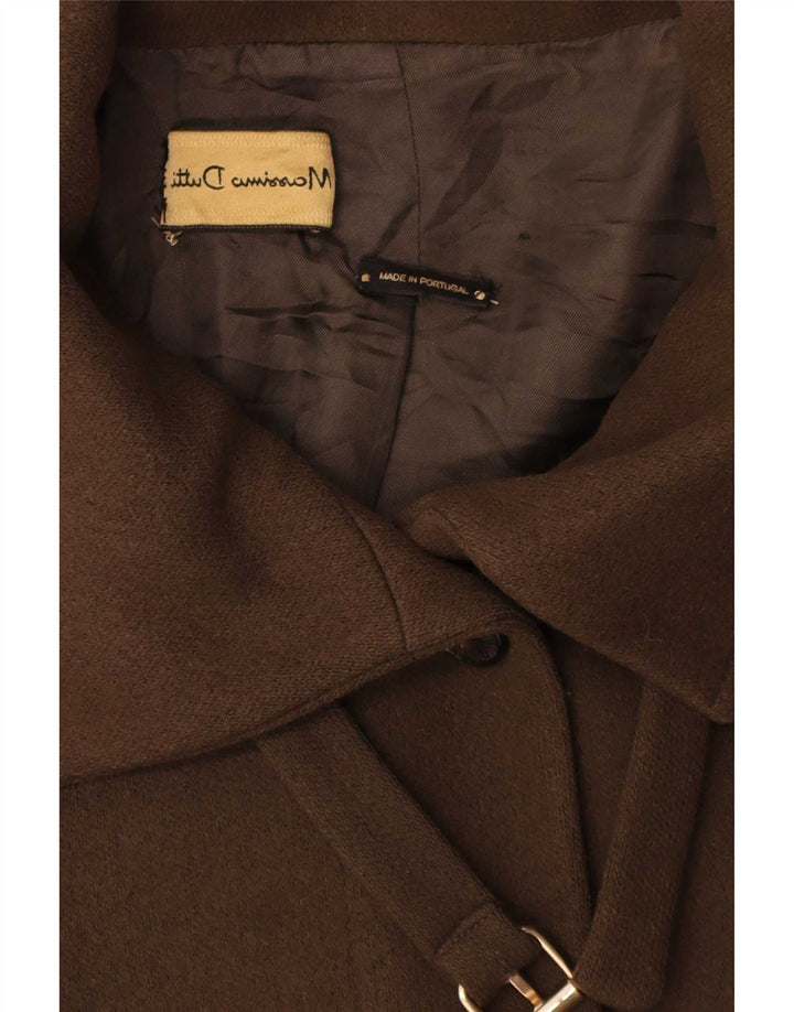 Sobretudo feminino grande Massimo Dutti Reino Unido 10 lã cáqui pequena
