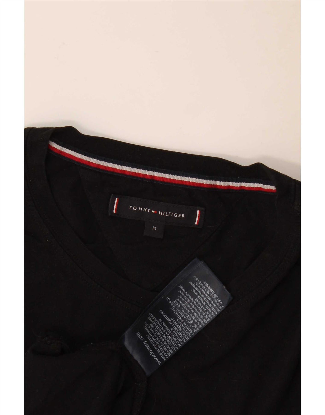 Camiseta masculina Tommy Hilfiger Top médio algodão preto