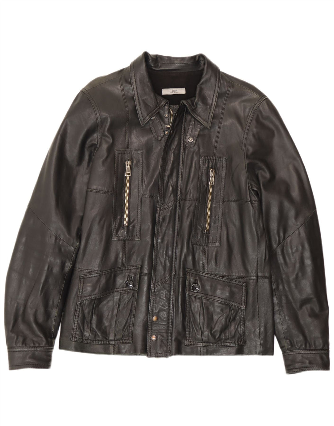 Jaqueta de couro masculina Zen IT 52 grande couro preto