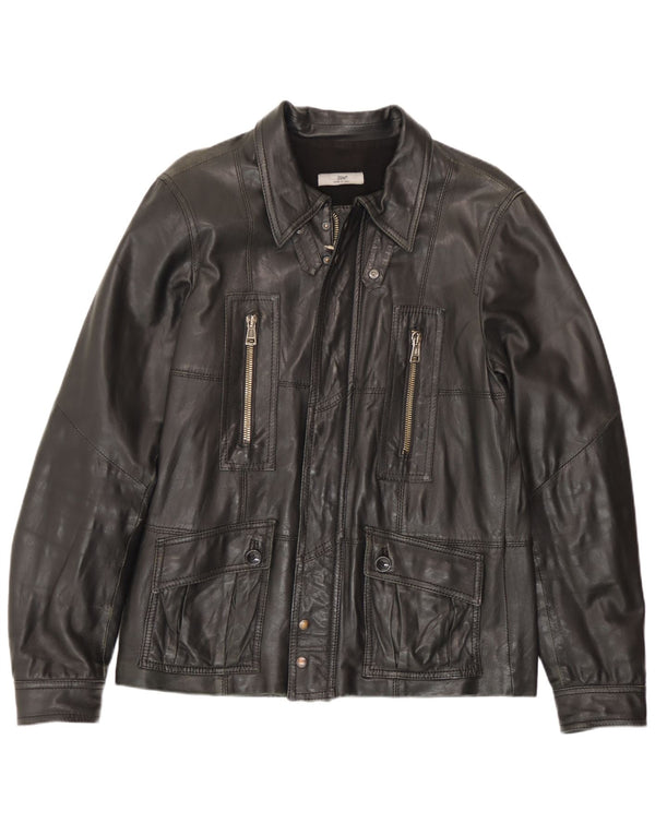 Jaqueta de couro masculina Zen IT 52 grande couro preto