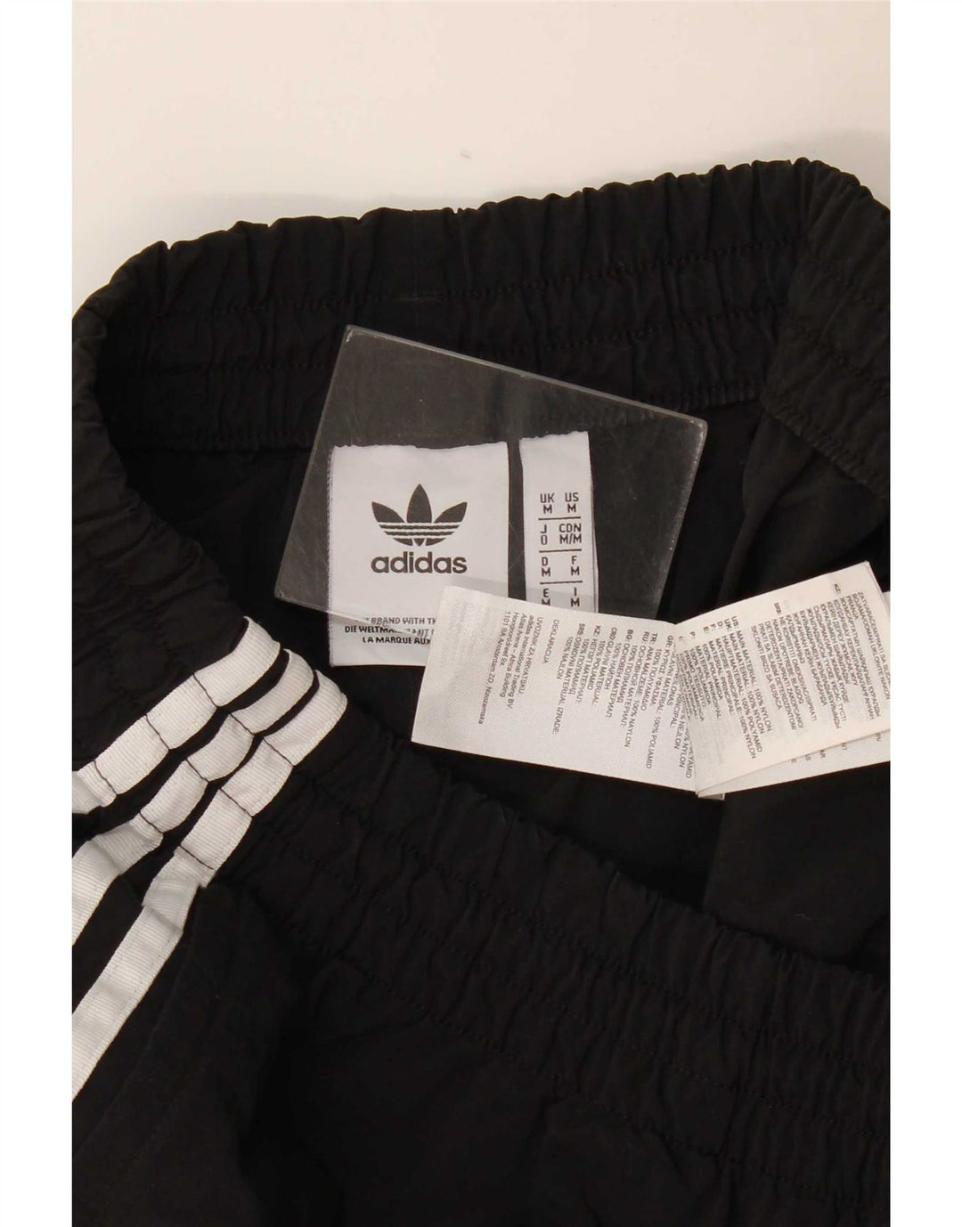 Adidas masculino colheita calças de treino joggers médio preto náilon