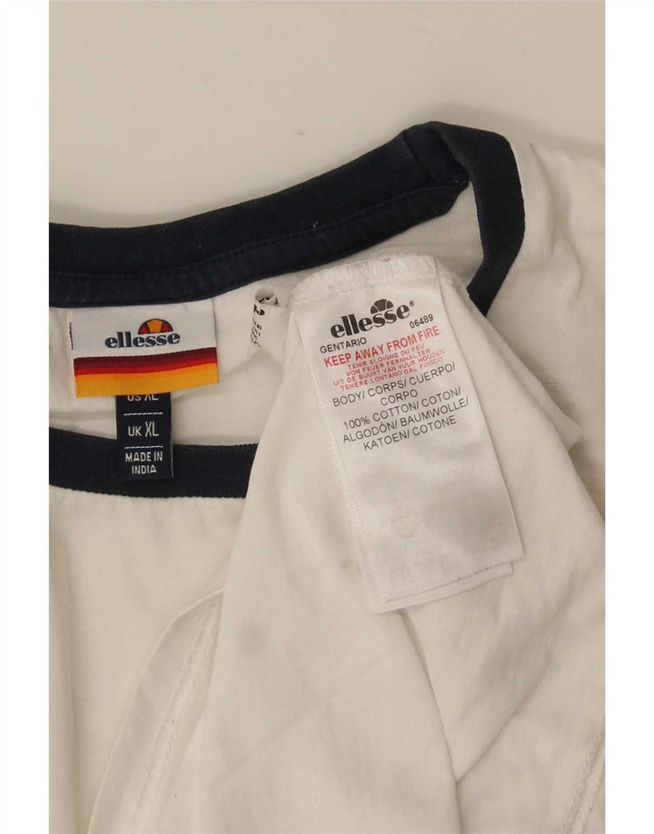Camiseta masculina Ellesse Top XL algodão listrado branco