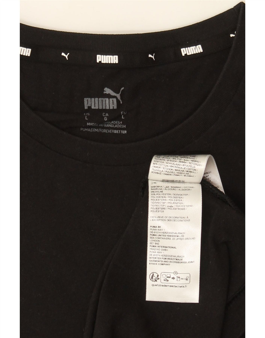 Camiseta masculina PUMA grande algodão preto