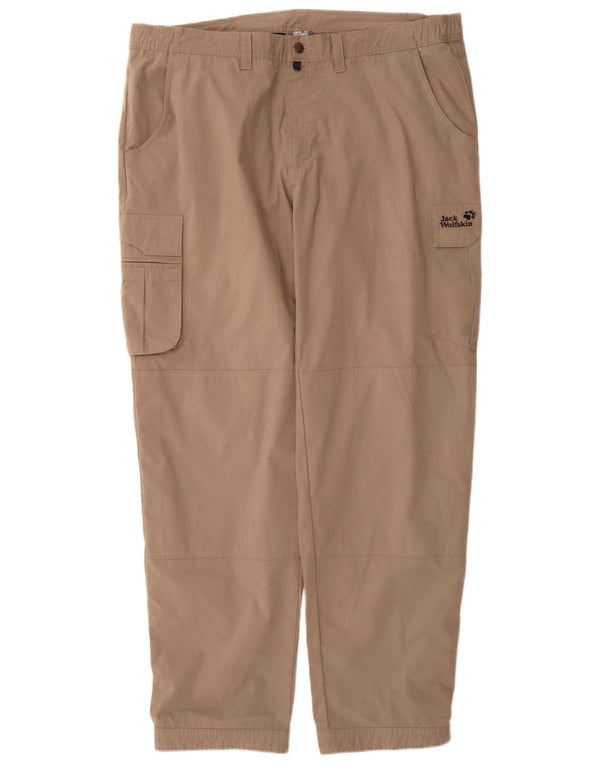 Calça cargo masculina Jack Wolfskin para caminhada tamanho 58 2XL W40 L34 bege