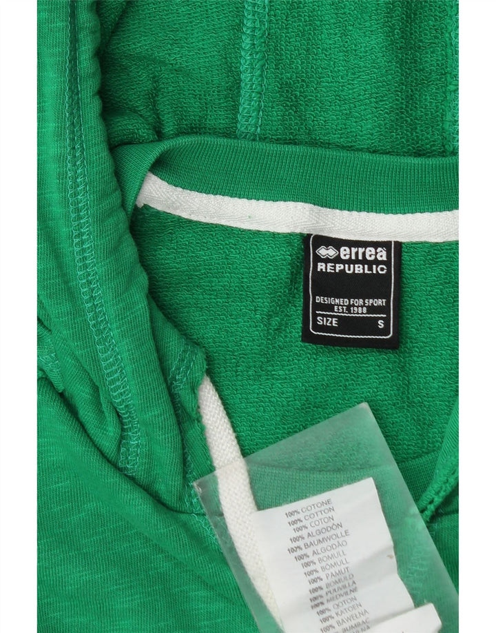 Suéter Errea masculino com capuz gráfico pequeno verde algodão