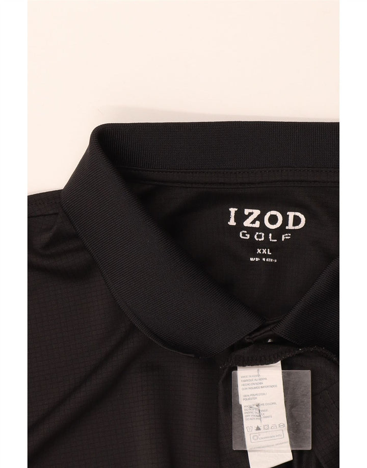 Camisa polo masculina Izod 2XL poliéster preto