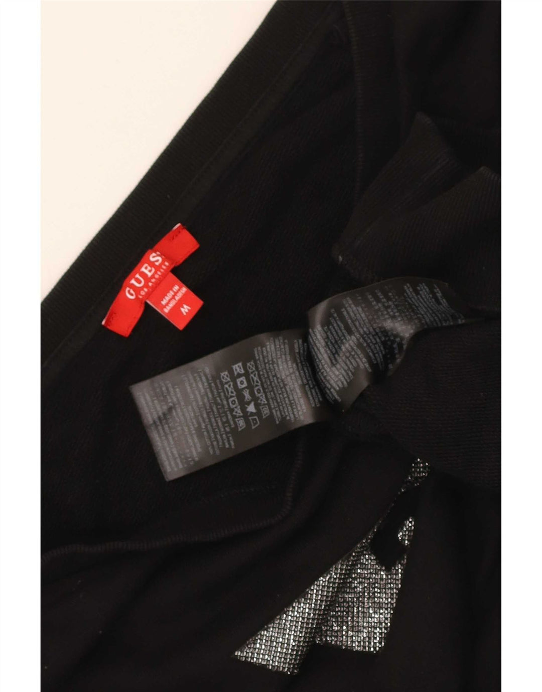 Guess Womens Crop Graphic Moletom Jumper Reino Unido 14 Médio Algodão Preto