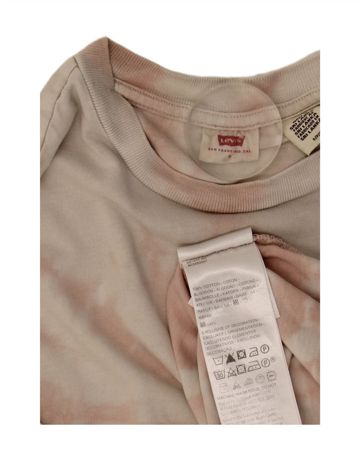 Camiseta masculina Levi's Top pequena de algodão tie-dye rosa